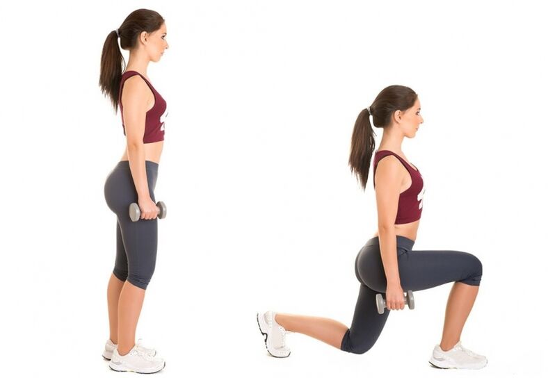 lunges met halters om af te vallen